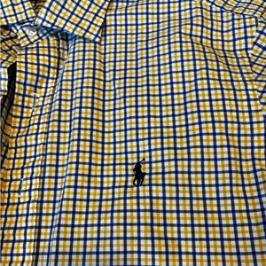 Men’s Polo Ralph Lauren Large”Stanton”ClassicFit,LongSleeve.White w/blue&yellow